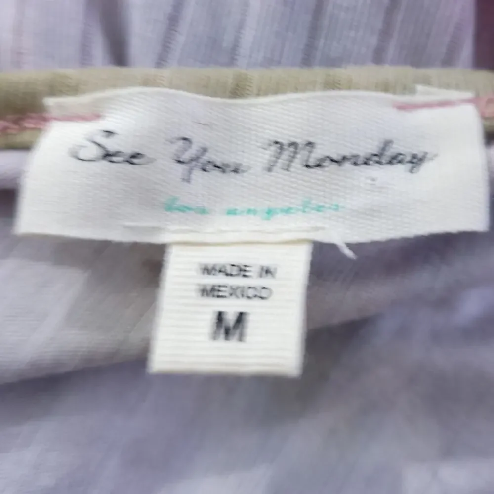 See You Monday Romper Medium, Tie Dye, Strapless, Pink, Blue, Side Ties, Summer